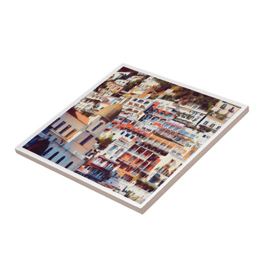 ldp POSITANO - stad - kerk Santa Maria Assunta - Tegeltje (Zijkant)