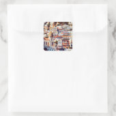 ldp POSITANO - stad - kerk Santa Maria Assunta - Vierkante Sticker (Tas)