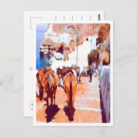 ldp SANTORINI - Donkey trail - Fira - Briefkaart (Voorkant / Achterkant)