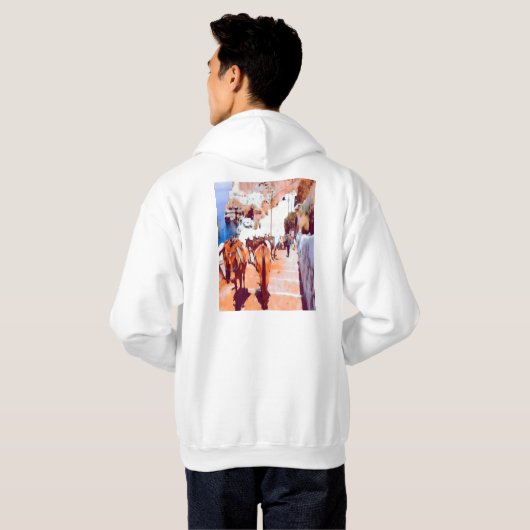 ldp SANTORINI - Donkey trail - Fira - Hoodie (Achterkant volledig)