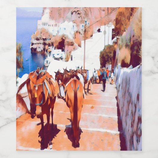 ldp SANTORINI - Donkey trail - Fira - Wijn Etiket (Enkel label)