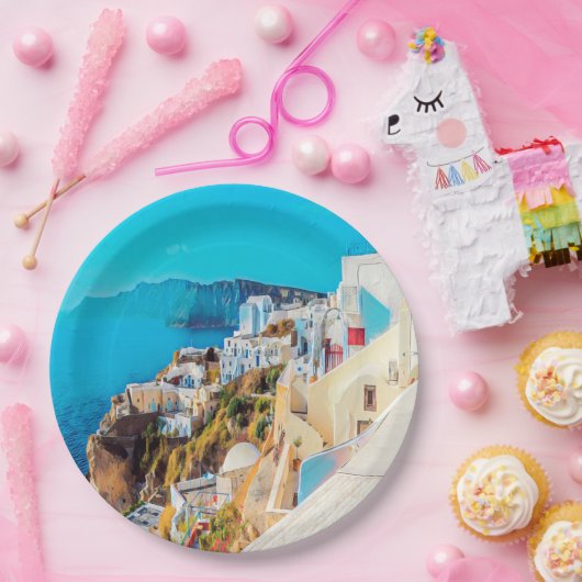 ldp SANTORINI - panorama - Papieren Bordje (Feest)
