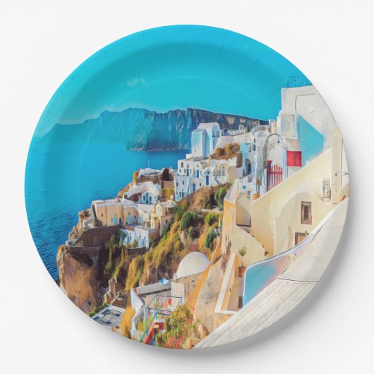 ldp SANTORINI - panorama - Papieren Bordje (Voorkant)