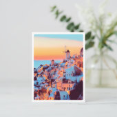 ldp SANTORINI - panorama - van nacht - Briefkaart (Staand voorkant)