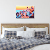 ldp SANTORINI - panorama - van nacht - Canvas Afdruk (Insitu (Slaapkamer))