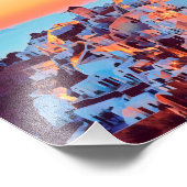 ldp SANTORINI - panorama - van nacht - Foto Afdruk (Hoek)