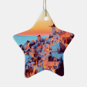 ldp SANTORINI - panorama - van nacht - Keramisch Ornament (Rechts)