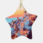 ldp SANTORINI - panorama - van nacht - Keramisch Ornament (Links)