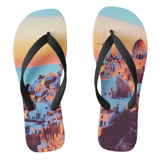 ldp SANTORINI - panorama - van nacht - Teenslippers (Voetbed)