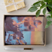 ldp SANTORINI - panorama - van nacht - Tissuepapier (Geschenk)