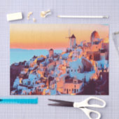 ldp SANTORINI - panorama - van nacht - Tissuepapier (Craft)