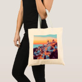 ldp SANTORINI - panorama - van nacht - Tote Bag (Voorkant (product))