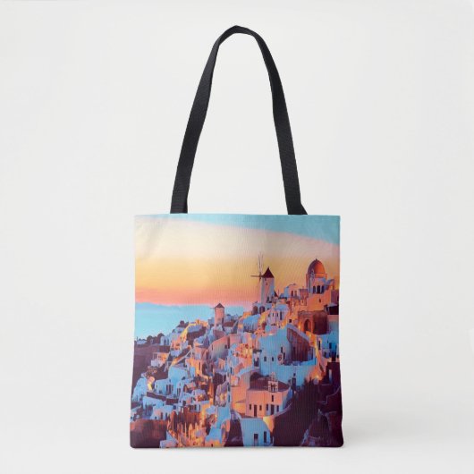 ldp SANTORINI - panorama - van nacht - Tote Bag (Voorkant)