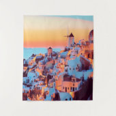 ldp SANTORINI - panorama - van nacht - Wandkleed (Voorkant)