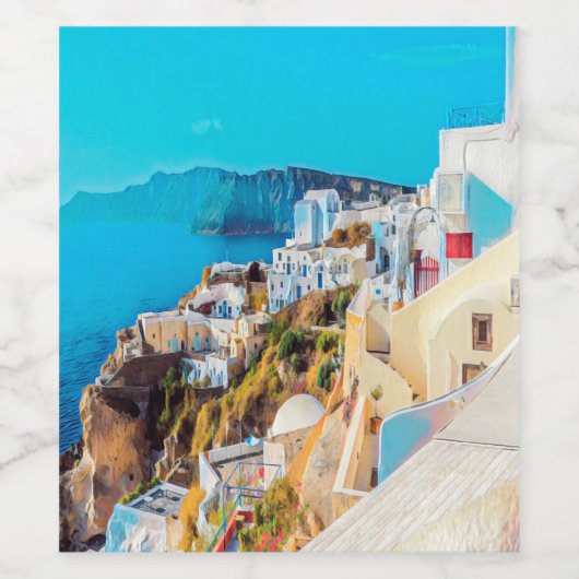 ldp SANTORINI - panorama - Wijn Etiket (Enkel label)