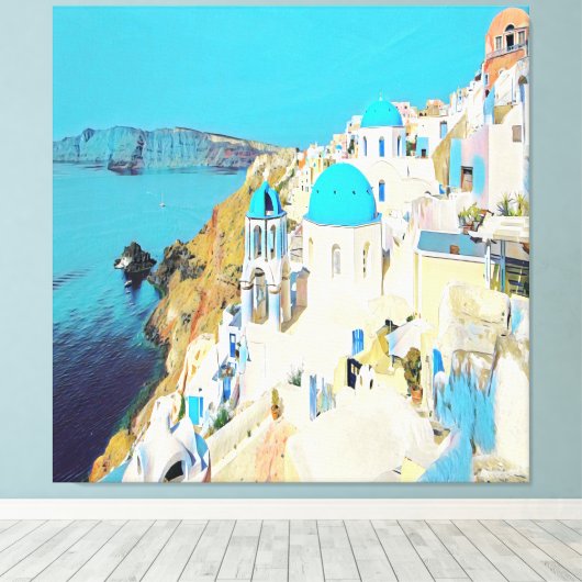 ldp SANTORINI - uitzicht - Canvas Afdruk (Insitu (Houten vloer))