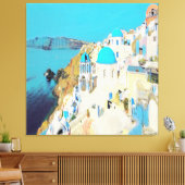 ldp SANTORINI - uitzicht - Canvas Afdruk (Insitu (Woonkamer))