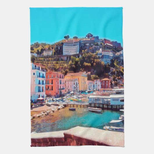 ldp SORRENTO - panorama - strand - Theedoek (Verticaal)