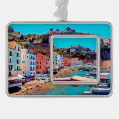 ldp SORRENTO - panorama - strand - Verzilverd Omlijst Ornament (Voorkant)