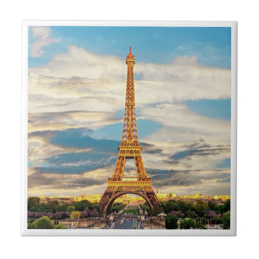 ldp TOUR EIFFEL - Parijs - uitzicht - Tegeltje (Voorkant)