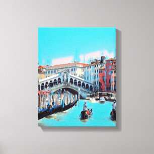 ldp VENICE - gondolas - rialto - Canvas Afdruk