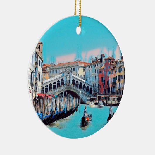 ldp VENICE - gondolas - rialto - Keramisch Ornament (Rechts)