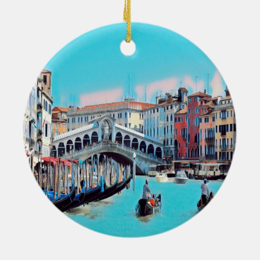 ldp VENICE - gondolas - rialto - Keramisch Ornament (Achterkant)
