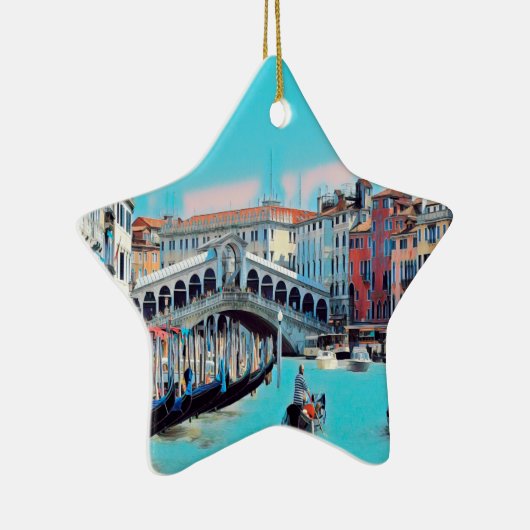 ldp VENICE - gondolas - rialto - Keramisch Ornament (Rechts)