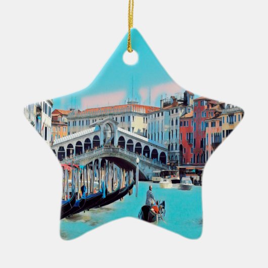 ldp VENICE - gondolas - rialto - Keramisch Ornament (Voorkant)