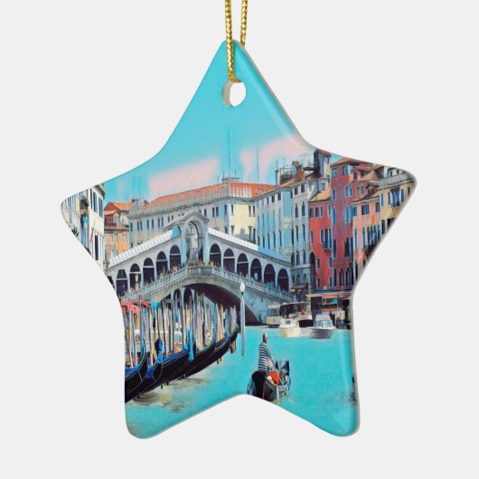 ldp VENICE - gondolas - rialto - Keramisch Ornament (Links)