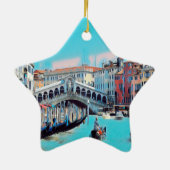 ldp VENICE - gondolas - rialto - Keramisch Ornament (Achterkant)