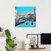 ldp VENICE - gondolas - rialto - Poster (Thuiskantoor)
