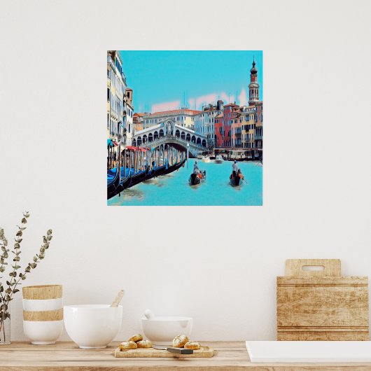 ldp VENICE - gondolas - rialto - Poster (Keuken)