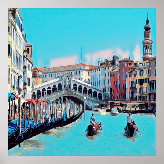 ldp VENICE - gondolas - rialto - Poster (Voorkant)