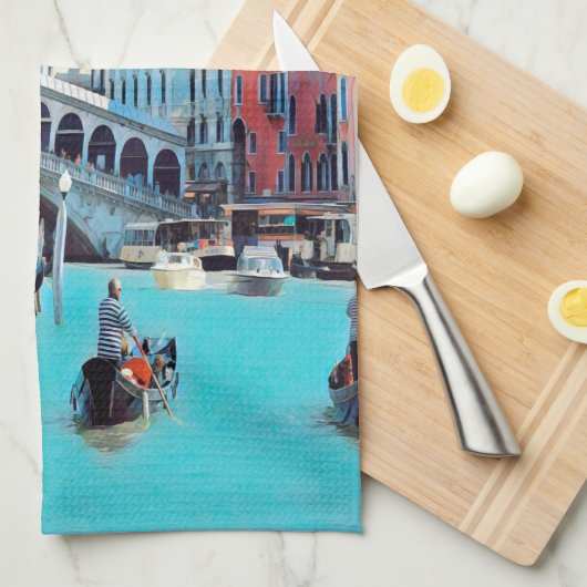 ldp VENICE - gondolas - rialto - Theedoek (Quarter Fold)