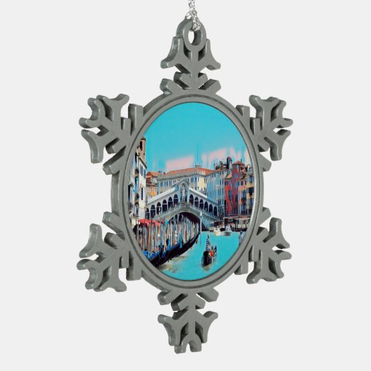 ldp VENICE - gondolas - rialto - Tin Sneeuwvlok Ornament (Links)