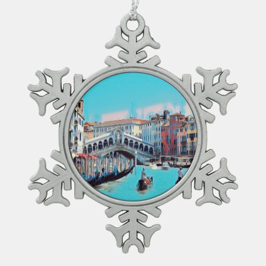 ldp VENICE - gondolas - rialto - Tin Sneeuwvlok Ornament (Voorkant)