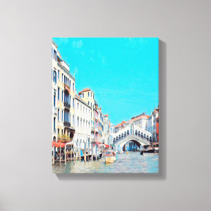 ldp VENICE - Grand Canal - strand van Rialto - Canvas Afdruk