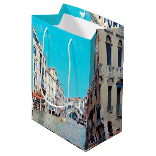 ldp VENICE - Grand Canal - strand van Rialto - Medium Cadeauzakje (Voorkant Gekanteld)