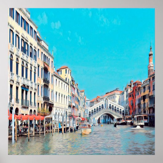 ldp VENICE - Grand Canal - strand van Rialto - Poster (Voorkant)