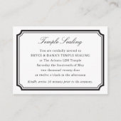 LDS Afdichting Ceremonie Bruiloft Uitnodiging Behu Informatiekaartje (Voorkant)