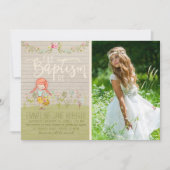 LDS BAPTISM FOTO-INVITATIE | Lentbloemen meisje Kaart (Voorkant)