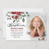 LDS Baptism Girl Waterverf Rozen Floral Kaart (Voorkant)