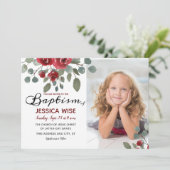 LDS Baptism Girl Waterverf Rozen Floral Kaart (Staand voorkant)