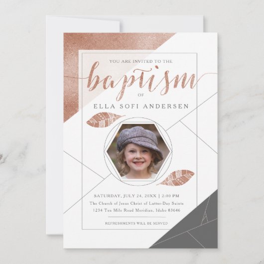 LDS BAPTISM-INVITATIE | Collectie van de Boho-vete Kaart (Voorkant)