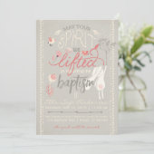 LDS BAPTISM-INVITATIE | Floral Girl Bunny Kaart (Staand voorkant)