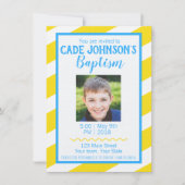 LDS Baptism Invitation BOY - Geel en Blauw Kaart (Voorkant)