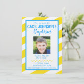LDS Baptism Invitation BOY - Geel en Blauw Kaart (Staand voorkant)
