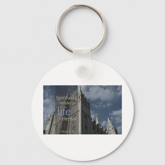 LDS citeert "Spiritally Minded is Life Eternal" Sleutelhanger (Voorkant)