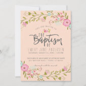 LDS DOOPUITNODIGING | Elegant roze bloemenmeisje Kaart (Voorkant)